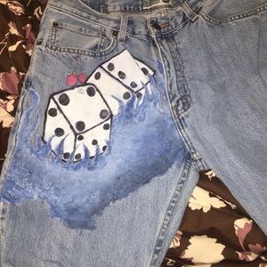 CUSTOM DICE BAGGY PANTS❄️